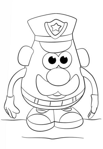 Mr. Potato Head Police Officer Coloring page