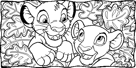 Nala And Simba Together  Coloring page