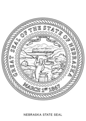 Nebraska State Seal Coloring page