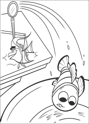 Nemo Goes Out of the Aquarium  Coloring page