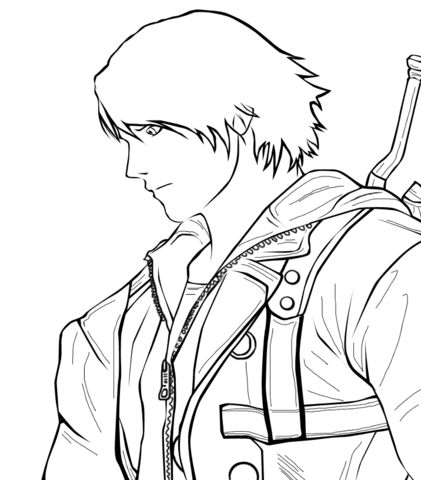 Nero from Devil May Cry Coloring page