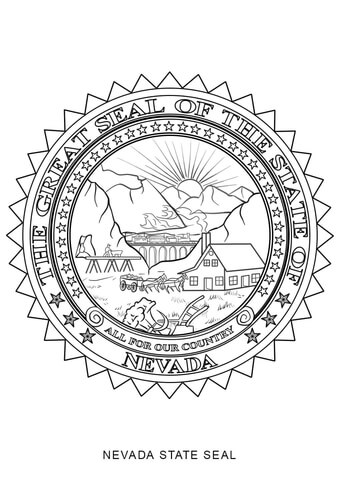 Nevada State Seal Coloring page