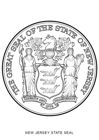 New Jersey State Seal Coloring page