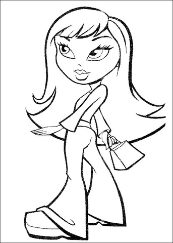 Trying Flared trousers Coloring page