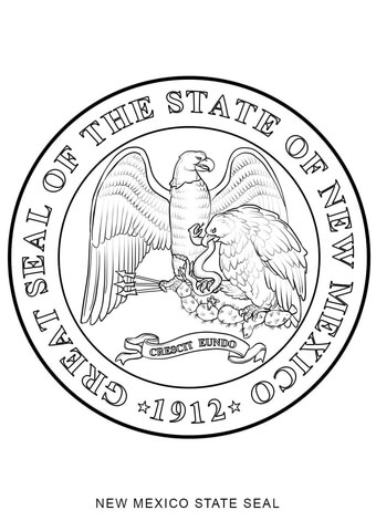 New Mexico State Seal Coloring page