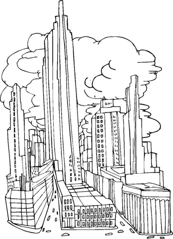 New York City Before September 11 2001 Coloring page