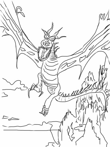 Night Fury Flying Through The Air Coloring page