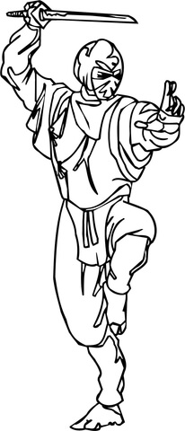 Ninja Combat Pose Coloring page