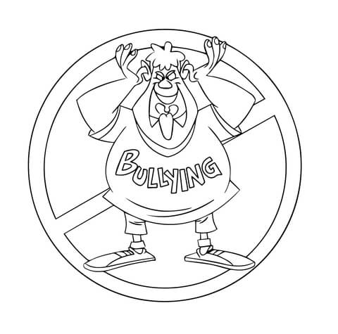 No to Bullying Troll Coloring page