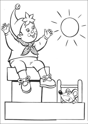 Noddy Enjoys The Sunny Day  Coloring page