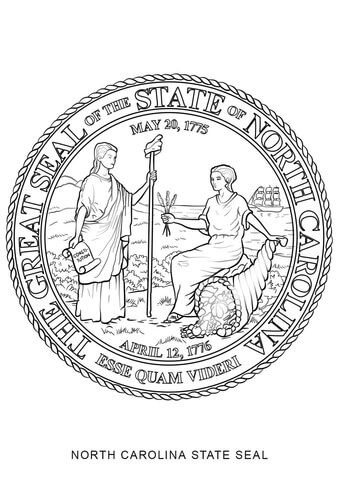 North Carolina State Seal Coloring page