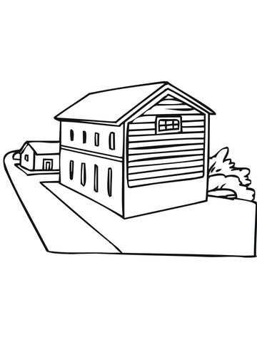 Norway Typical House Coloring page