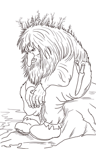 Norwegian Troll Coloring page