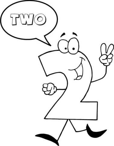 Number 2 Says TWO Coloring page
