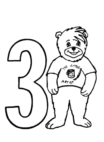 Number 3  Coloring page