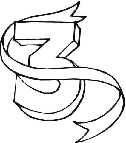 Number 3 Coloring page