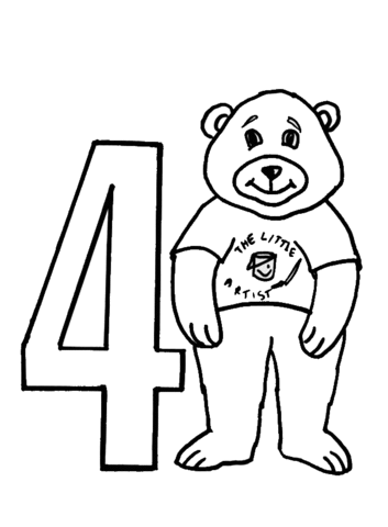 Number 4  Coloring page