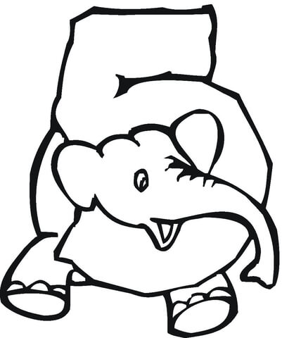 Number 5 Coloring page