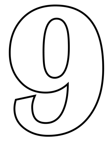 Number 9 Coloring page