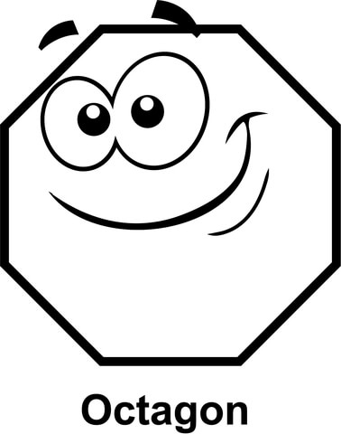 Octagon with Cartoon Face Coloring page