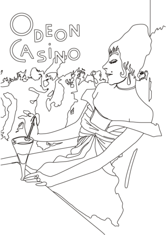 Odeon Casino Poster by Toulouse Lautrec Coloring page