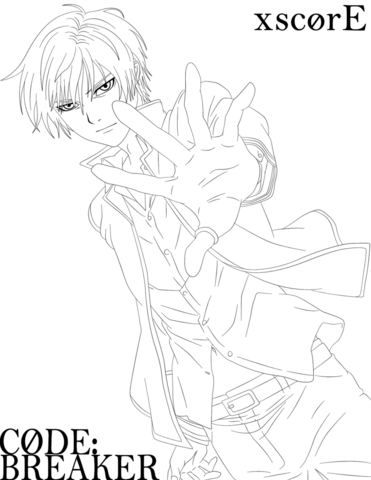 Ogami Rei from Code Breaker Coloring page