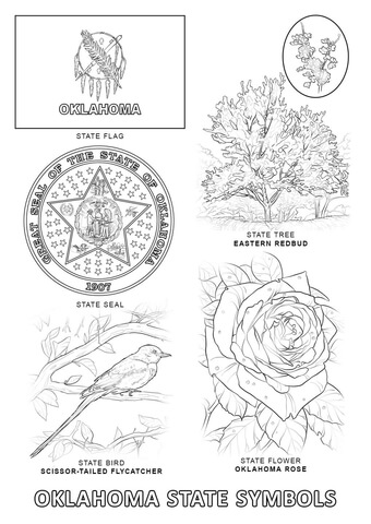 Oklahoma State Symbols Coloring page