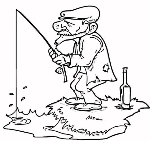 Old Fisher Coloring page