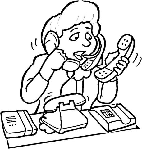 Customer Service Operator Coloring page