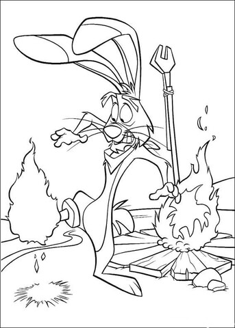 One Foot Of Lucky Jack is burning Coloring page