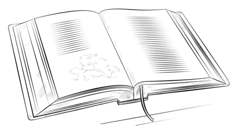 Open Book Coloring page
