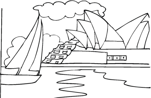 Opera House in Sydney  Coloring page