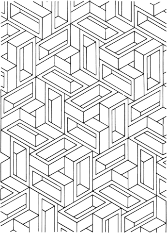 Optical Illusion 8 Coloring page