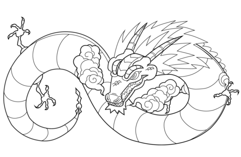 Oriental Dragon Coloring page