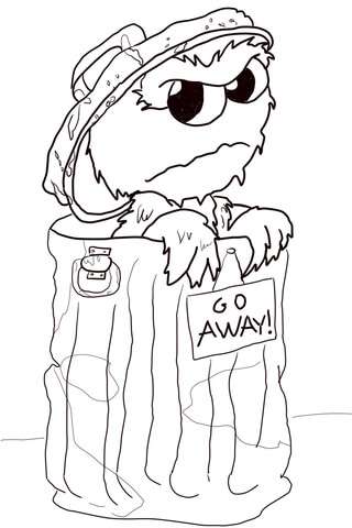 Grumpy Oscar Coloring page