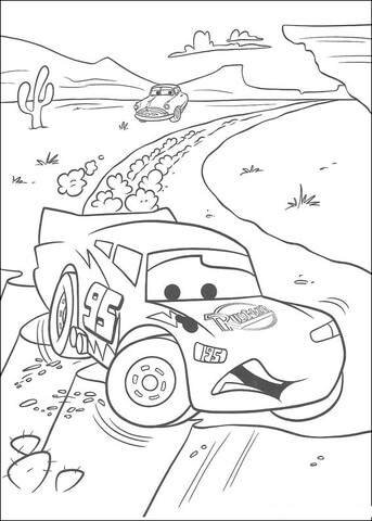 McQueen is Out Of The Track  Coloring page