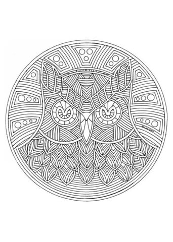 Owl Mandala Coloring page