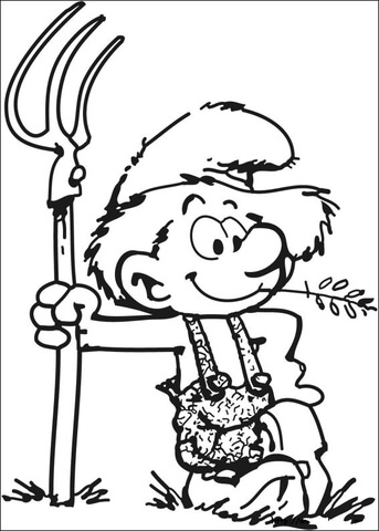 Farmer Smurf  Coloring page