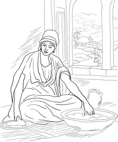 Parable of the Leaven (yeast) Coloring page