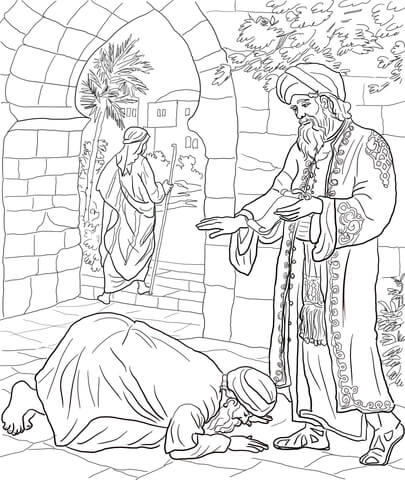 Parable of the Two Debtors Coloring page