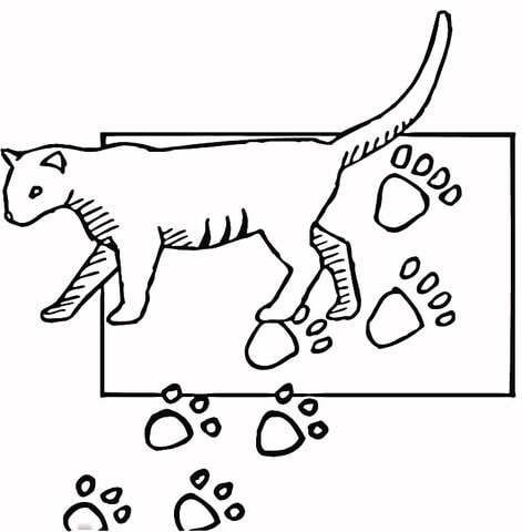 Paw Print Coloring page