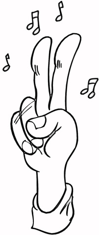 Peace and Music  Coloring page