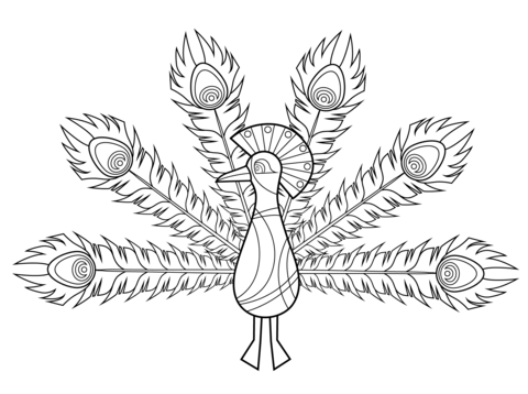 Peacock Coloring page