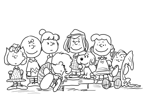 Peanuts Characters Coloring page