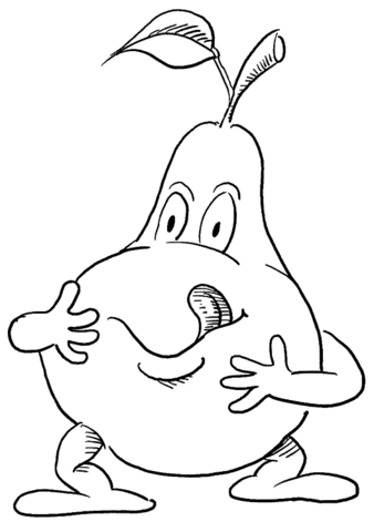 Humanoid Pear  Coloring page