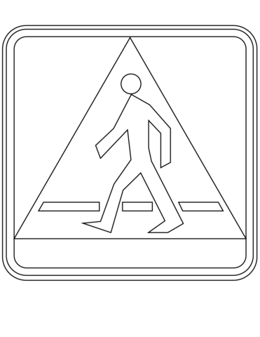 Pedestrian Crossing D-6 Coloring page