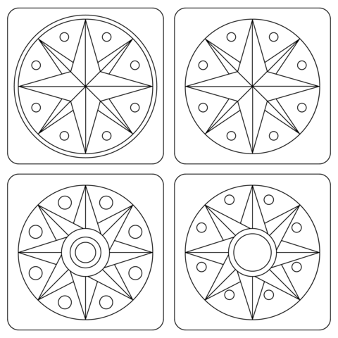 Pennsylvania Dutch Hex Signs Coloring page