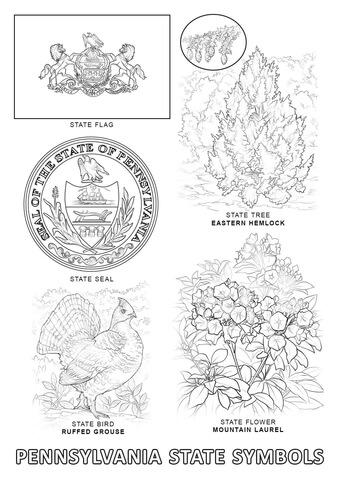 Pennsylvania State Symbols Coloring page
