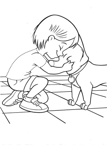 Penny With Dog  Coloring page