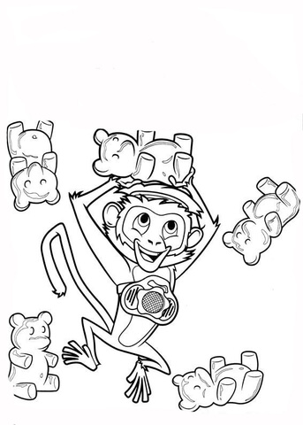 Pet Monkey  Coloring page